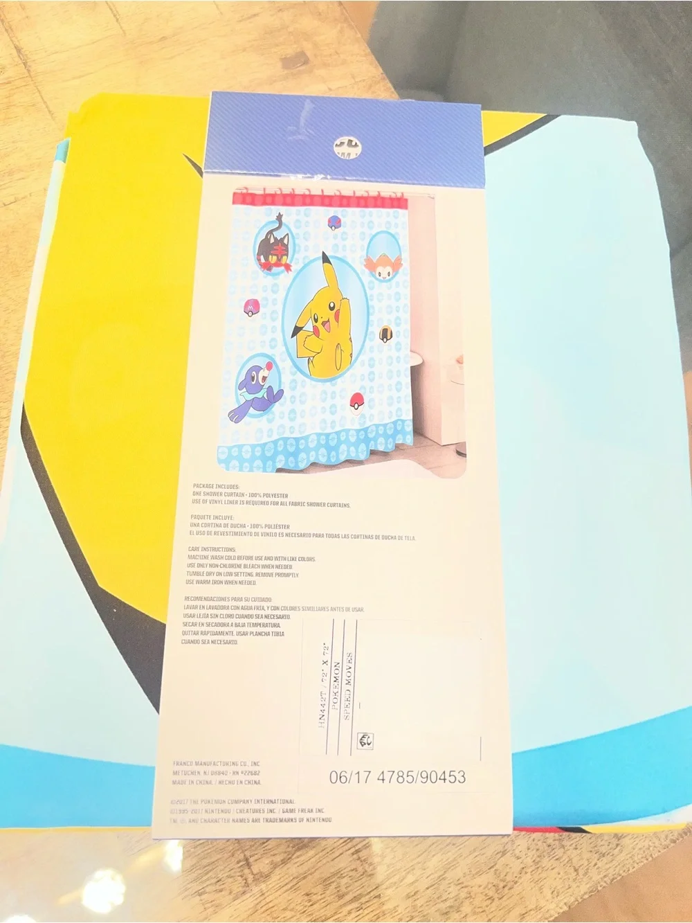 Pokemon Pikachu Yellow Shower Curtain